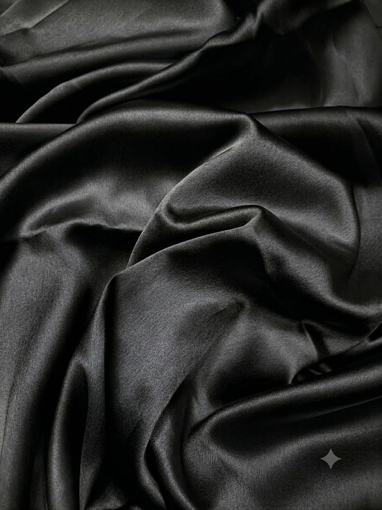 Lustrous Pastel Satin Silk Black – Artisan Weave for Bridal & Occasion Wear (1 Mtr)