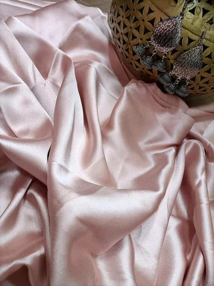 Lustrous Pastel Satin Silk – Artisan Weave for Bridal & Occasion Wear (2 Mtr)