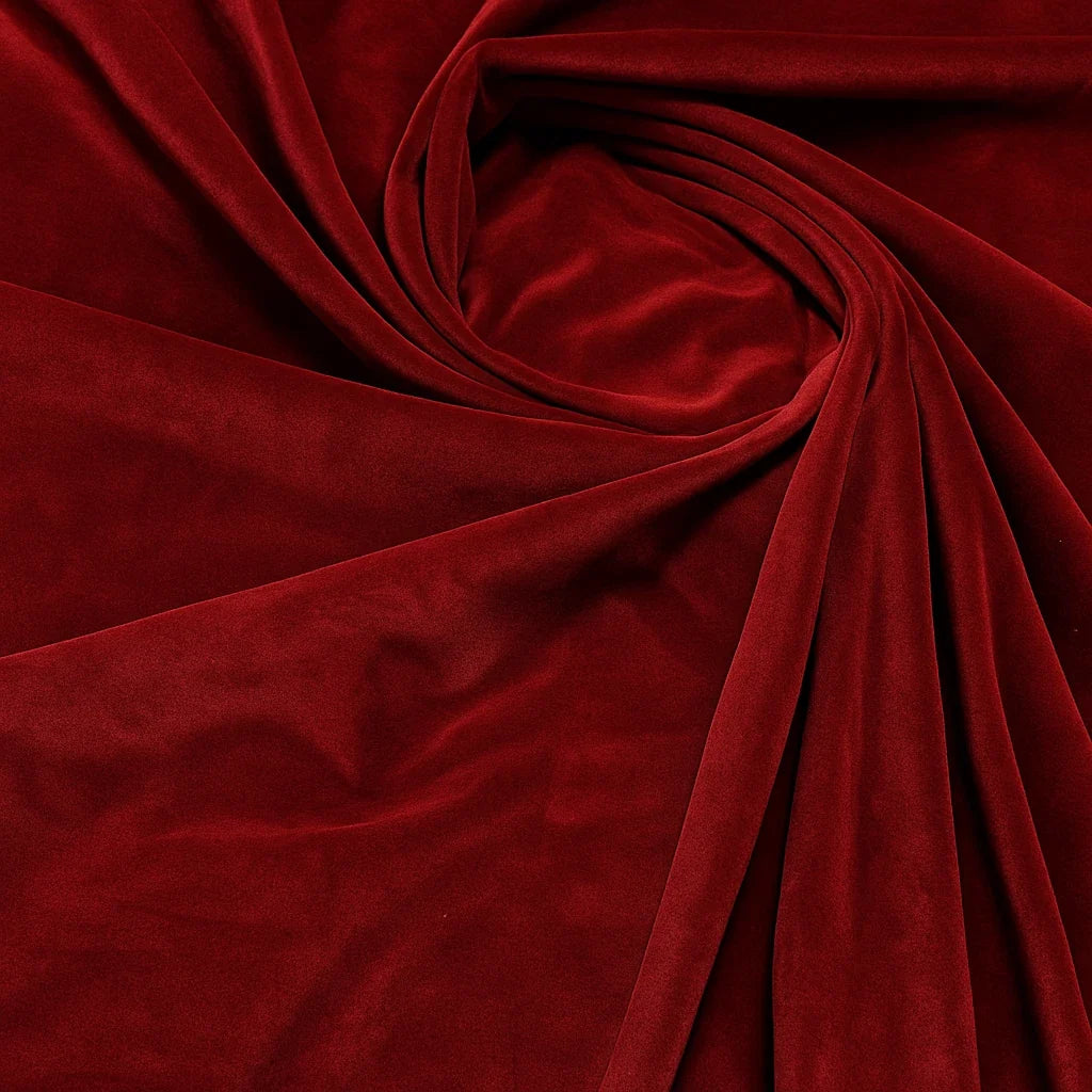 Premium Crimson Red Cotton Velvet Fabric – Sofa Upholstery & Sewing Material (2m)