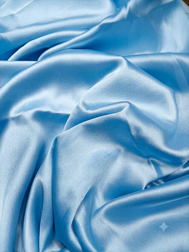 Lustrous Pastel Satin Silk Sky blue – Artisan Weave for Bridal & Occasion Wear (3 M)