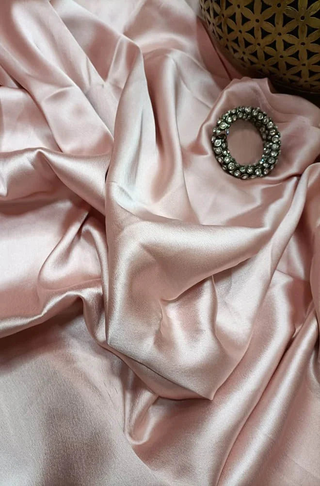 Lustrous Pastel Satin Silk – Artisan Weave for Bridal & Occasion Wear (2 Mtr)